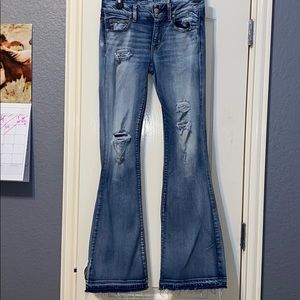 boot cut washed out jeans